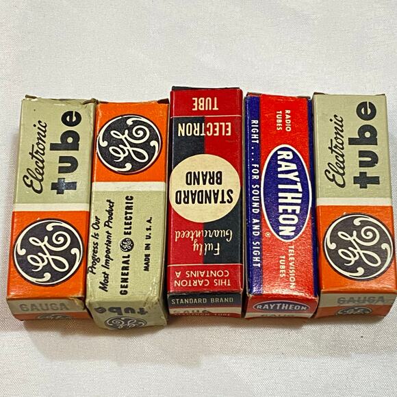 Vintage Lot of 5 Electron Vacuum Tubes 6AU6 Radio AMP Audio Not Tested As Is - Picture 3 of 4